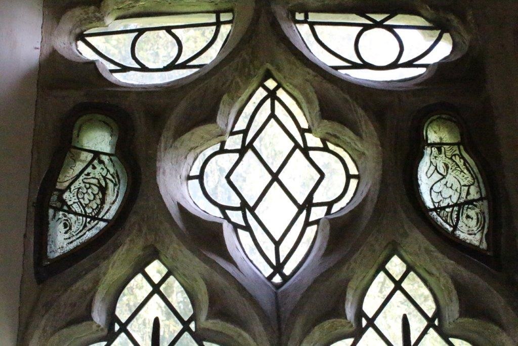 Close-up photograph of ornate window