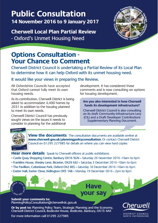 Public Consultation on Oxford's unmet housing need - November 2016 to January 2017