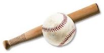 A rounders bat and baseball.
