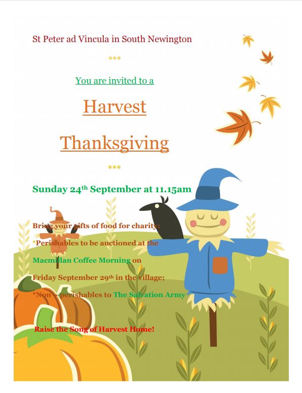 Poster for Harvest thanksgiving, September 2017