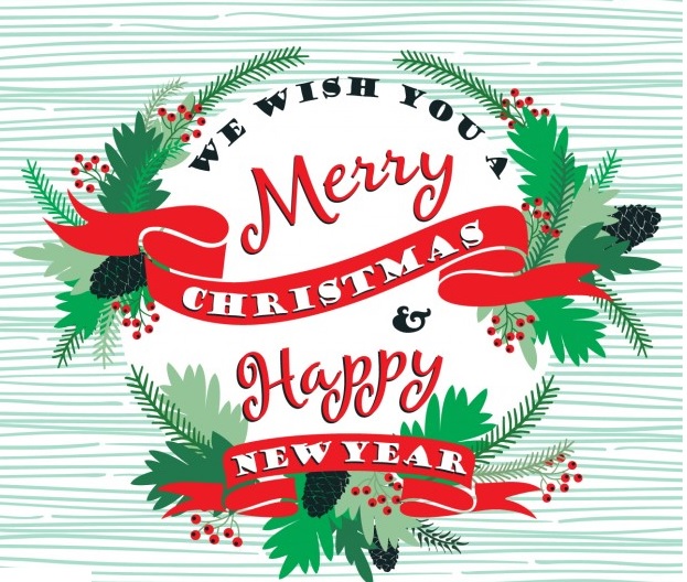 Message reads: We wish you a merry christmas and a happy new year.