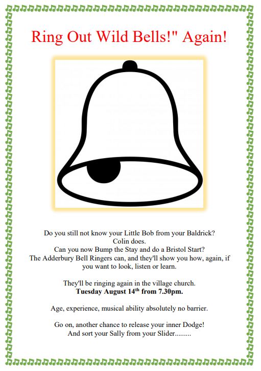 Poster for Bell ringing - August 2018