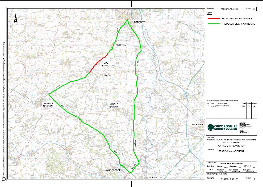 Road closure - October 2018