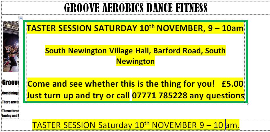 Poster for Groove Aerobics Dance Fitness, November 2018