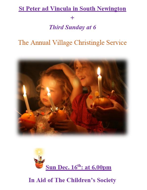 Poster for Christingle service in December 2018