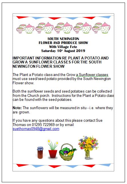 Poster detailing Flower and Produce show, August 2019.
